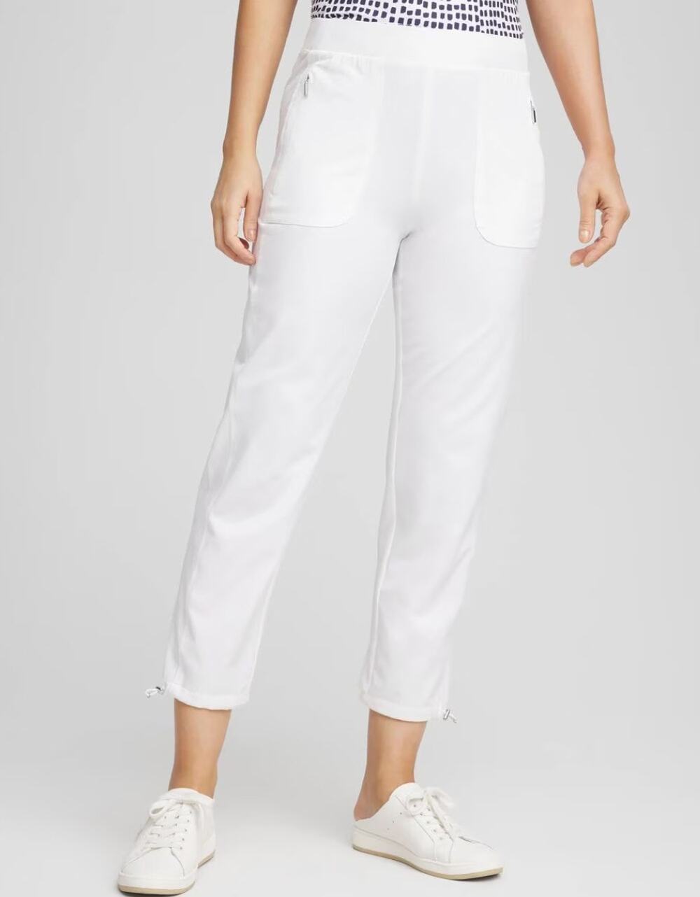 Chicos Zenergy Womens 16/18 White UPF Neema Cropped Pants Bungee NWT